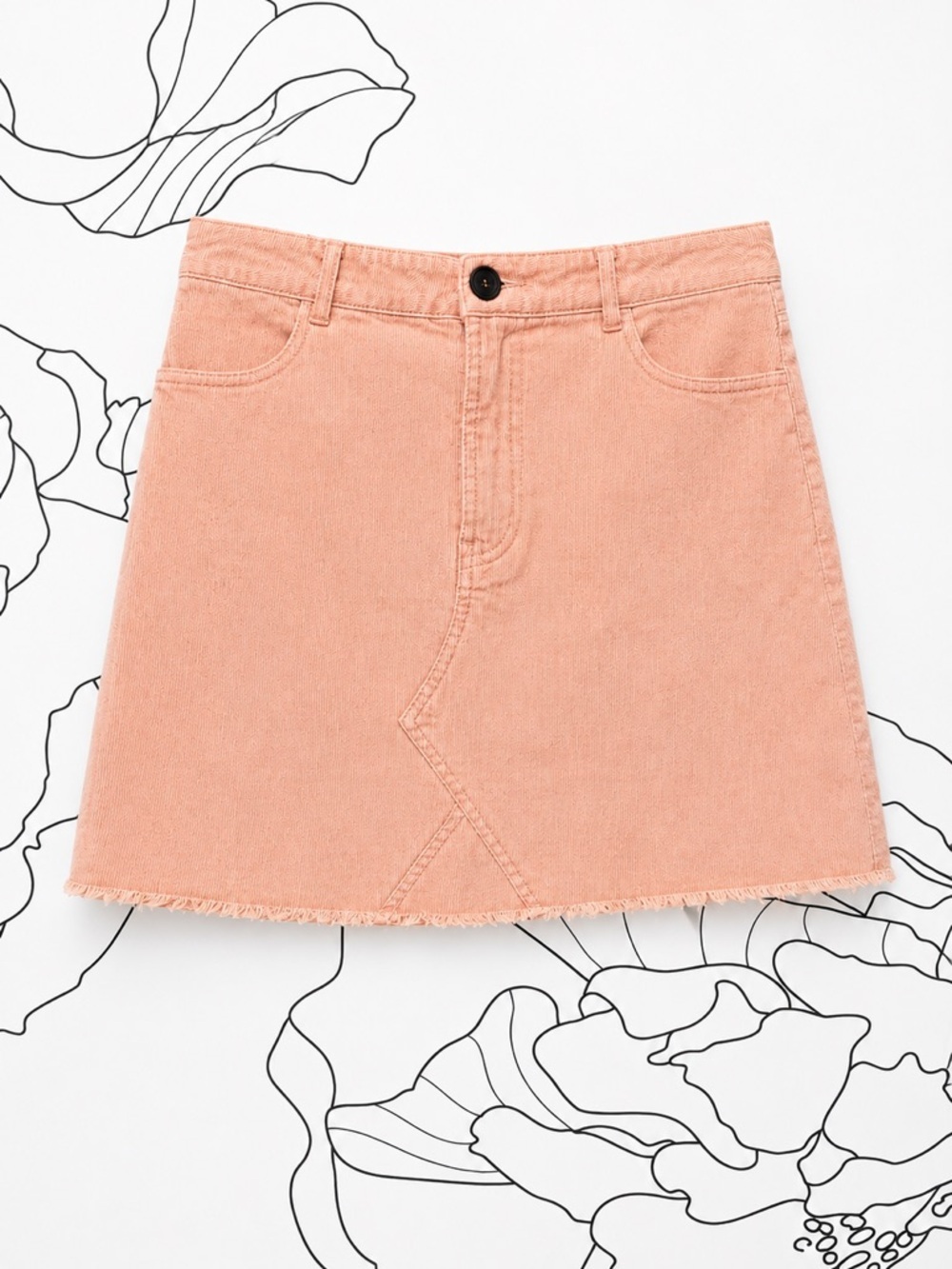 Altar'd State Pink Corduroy Mini Skirt (268)